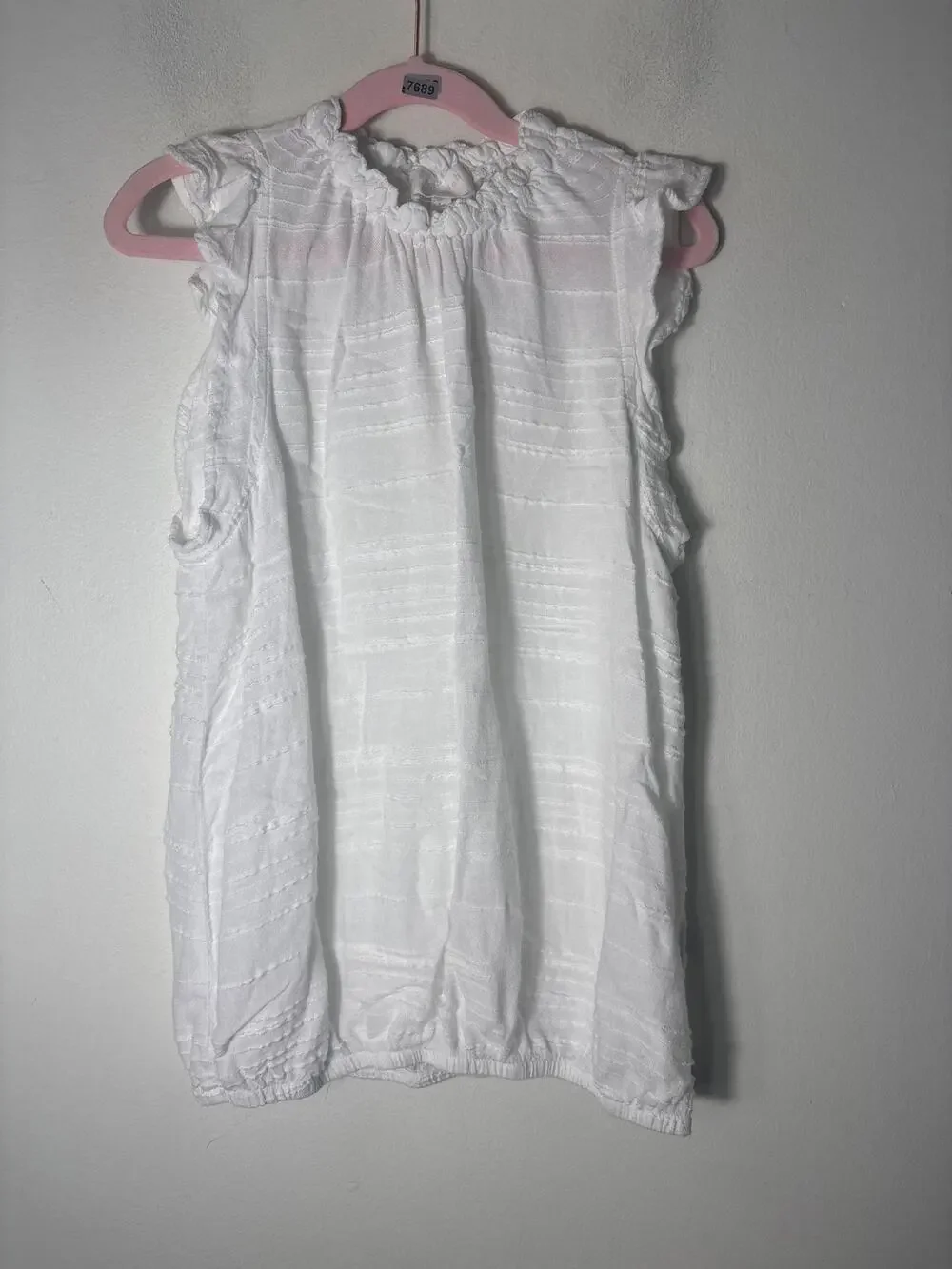 Girls Bella Dahl White Flutter Sleeve Top Sz 14
